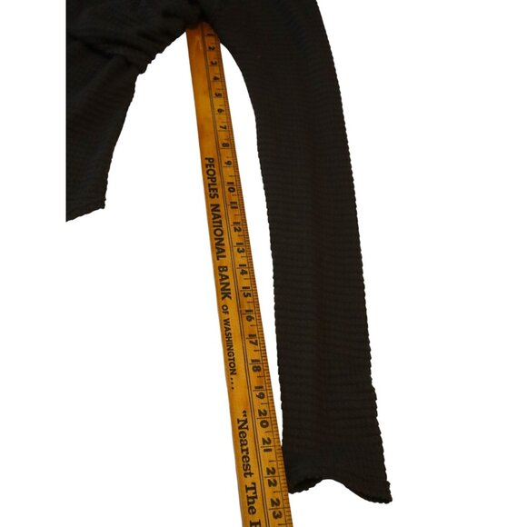 Free People Off Shoulder Waffle Knit Top Black Long Sleeve Grunge Baddie - Picture 11 of 11